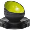 Melamine Set Grey-Line Blackberry 12 Pcs -Camping Kitchen 114198 2389264