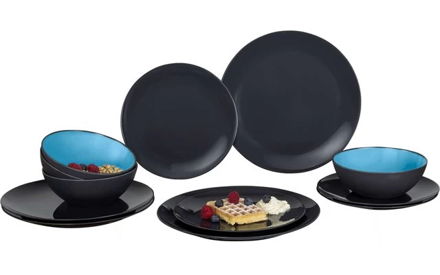 Gimex Grey Line Melamine Tableware Set 12 Pcs 3 Gimex Grey Line Melamine Tableware Set 12 Pcs