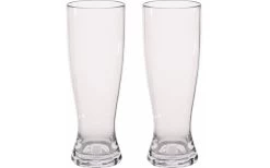 Berger Plastic White Beer Drinking Glasses Set Of 2