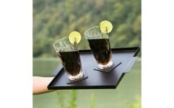 Silwy Longdrink Magnet Plastic Glasses Incl. Metallic Gel Coasters 6 Pcs Grey -Camping Kitchen 435207 3101508
