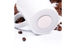 Silwy Porcelain Magnet Handle Cups Incl. Metal Nano Gel Pads 2 Piece Black Coasters