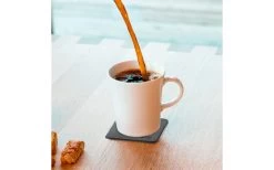 Silwy Porcelain Magnet Handle Cups Incl. Metal Nano Gel Pads 2 Piece Black Coasters -Camping Kitchen 435792 3104570