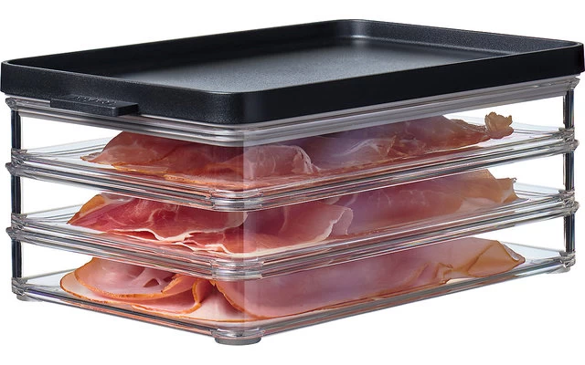 Mepal Omnia Refrigerator Box Cold Cuts 3-ply 1.5 Liters Black 4 Mepal Omnia Refrigerator Box Cold Cuts 3-ply 1.5 Liters Black - Image 2