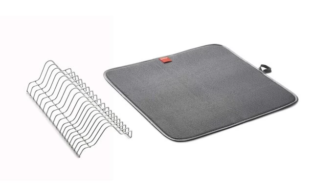 Metaltex Dry-Tex 2-in-1 Drainer With Microfiber Mat Black 4 Metaltex Dry-Tex 2-in-1 Drainer With Microfiber Mat Black - Image 2