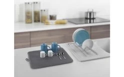 Metaltex Dry-Tex 2-in-1 Drainer With Microfiber Mat Silver -Camping Kitchen 497516 3367496