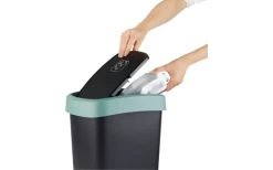 Rotho Twist Waste Garbage Can With Swing And Hinged Lid 25 Liters Dark Silver -Camping Kitchen 689406 4830116 1