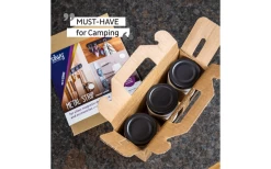 Silwy Delicatessen Magnetic Glasses ALL BLACK (192 Ml) Set Of 3 Incl. Metal Bar -Camping Kitchen 693335 4711817
