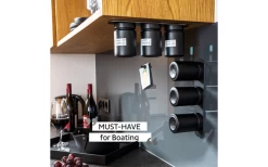 Silwy Delicatessen Magnetic Glasses ALL BLACK (192 Ml) Set Of 3 Incl. Metal Bar -Camping Kitchen 706742 4793213