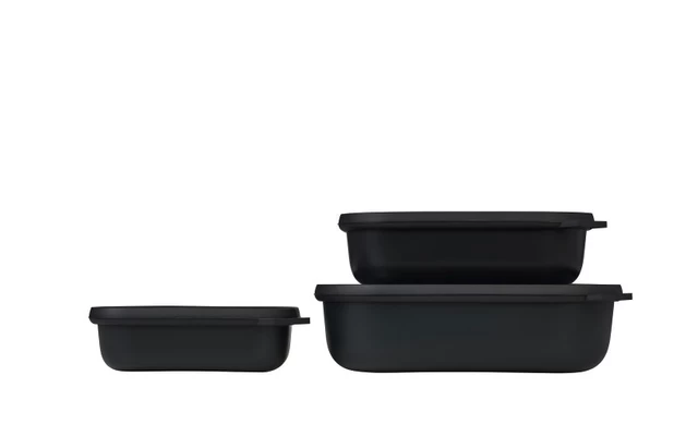 Mepal Cirqula Multi Bowl Set Rectangular Flat 3 Pieces 500 / 1000 / 2000 Ml Nordic Black 3 Mepal Cirqula Multi Bowl Set Rectangular Flat 3 Pieces 500 / 1000 / 2000 Ml Nordic Black