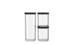 Mepal Modula Storage Jars Starter Set 3 Pieces 1000 / 1000 / 2000 Ml Black -Camping Kitchen 757052 5070950 1
